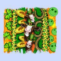 St Patricks Cow And Coin Wıth Clovers And Leopard Brushstrokes Urban Heavy Tee | Teevron