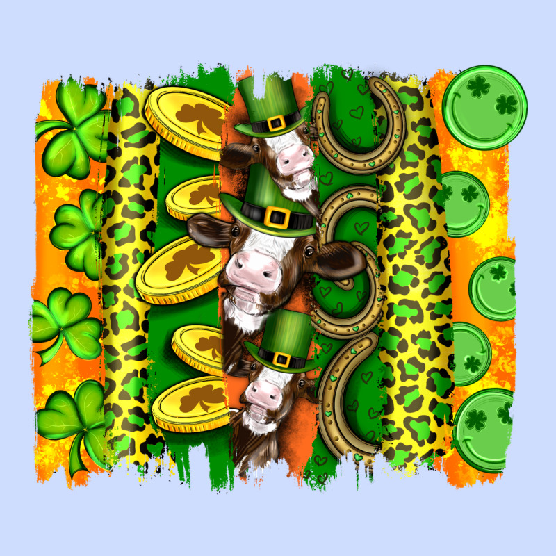 St Patricks Cow And Coin Wıth Clovers And Leopard Brushstrokes Urban Heavy Tee by Artiststas | Teevron