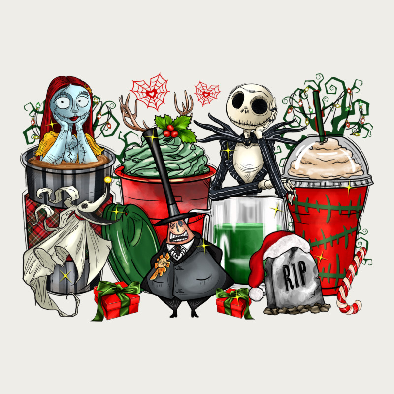 Christmas Cartoon Characters Coffee Cups Zipper Hoodie by Zillion Design Studio | Teevron