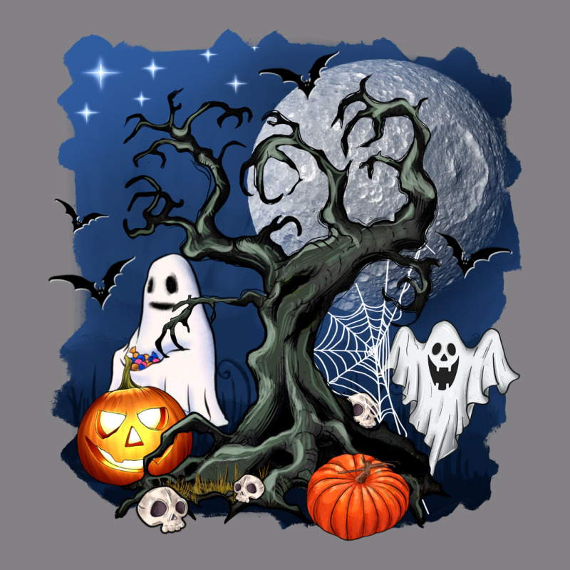 Halloween Tree And Ghosts Heavyweight Hoodie by AdoDesignShop | Teevron