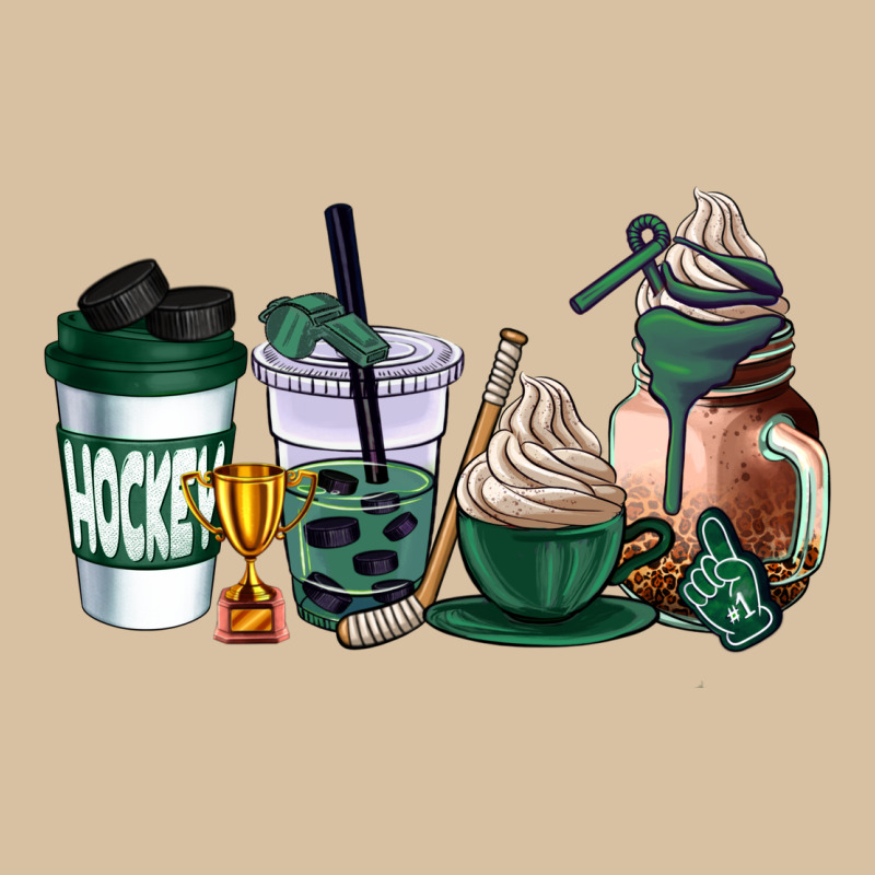 Hunter Green Hockey Coffee Cups Heavyweight Hoodie by AdoDesignShop | Teevron