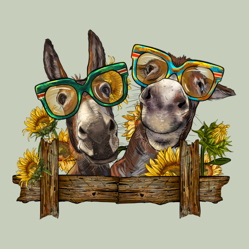 2 Donkeys With Sunflowers Ladies Tee by BarkalooDesign | Teevron