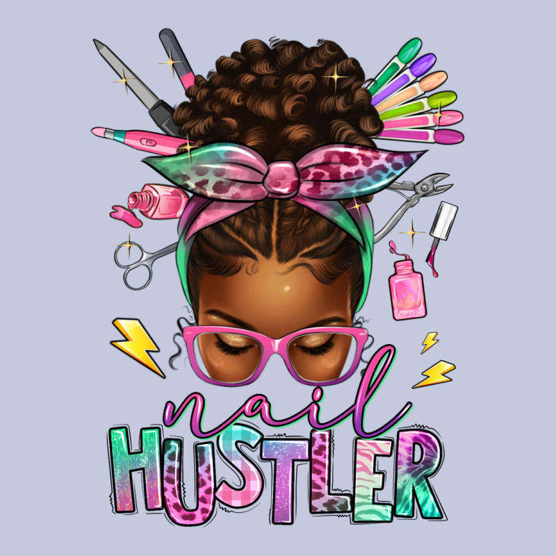 Nail Hustler Afro Messy Bun Long Sleeve Tee by texasbilliewilder | Teevron