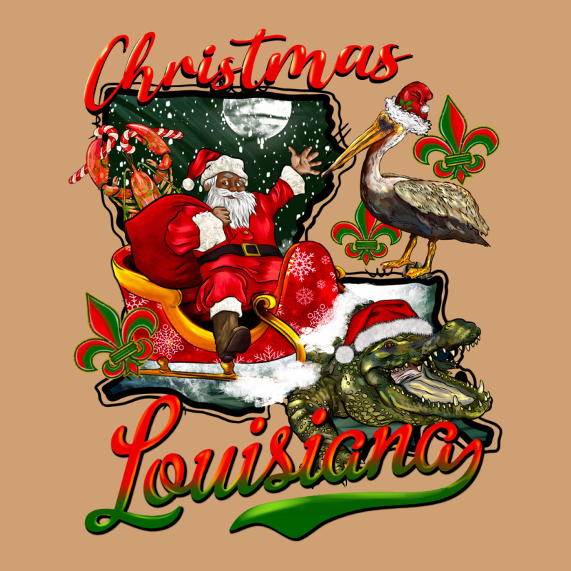 Louisiana Christmas With  Afro Santa Vintage Tee by BarkalooDesign | Teevron