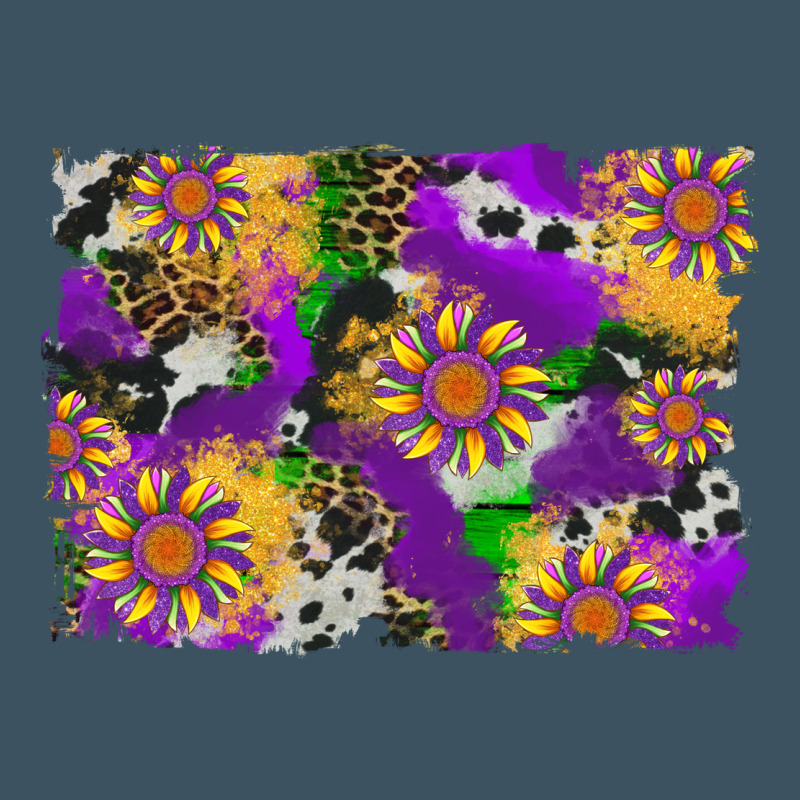 Mardi Gras Sunflower Cowhide Leopard And Glitter Background Urban Heavy Tee by Artiststas | Teevron