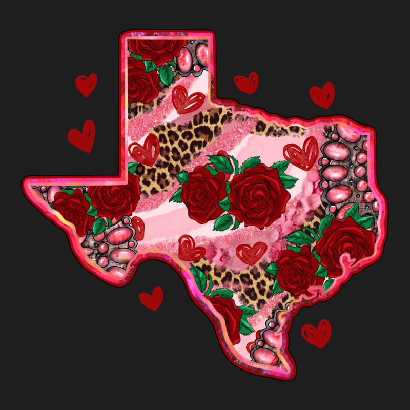 Valentine' S Day Texas Map With Roses Classic Tee by RanaPortraitStore | Teevron