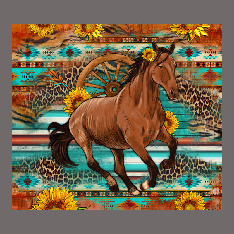Galloping Horse Aztec Sunflower Urban Heavy Tee by Artiststas | Teevron