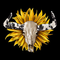 Cowhide Bull Skull And Sunflower Ladies Tee | Teevron