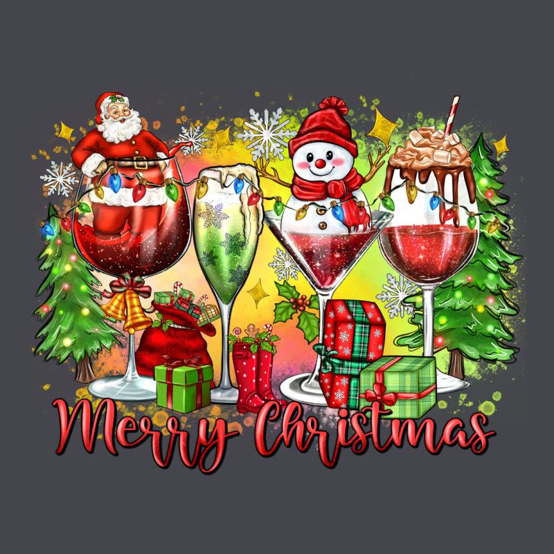 Merry Christmas Wine Glasses Long Sleeve Tee by Zillion Design Studio | Teevron