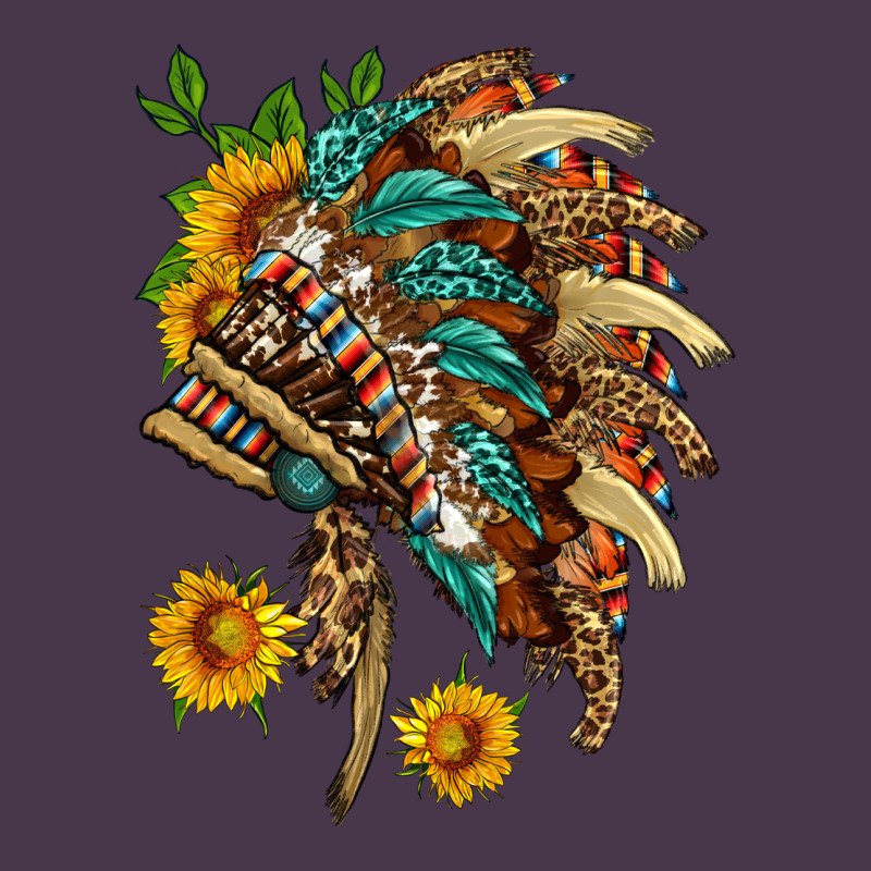 Indian Headdress With Pattern And Sunflowers Heavyweight Hoodie by HRA Design Shop | Teevron