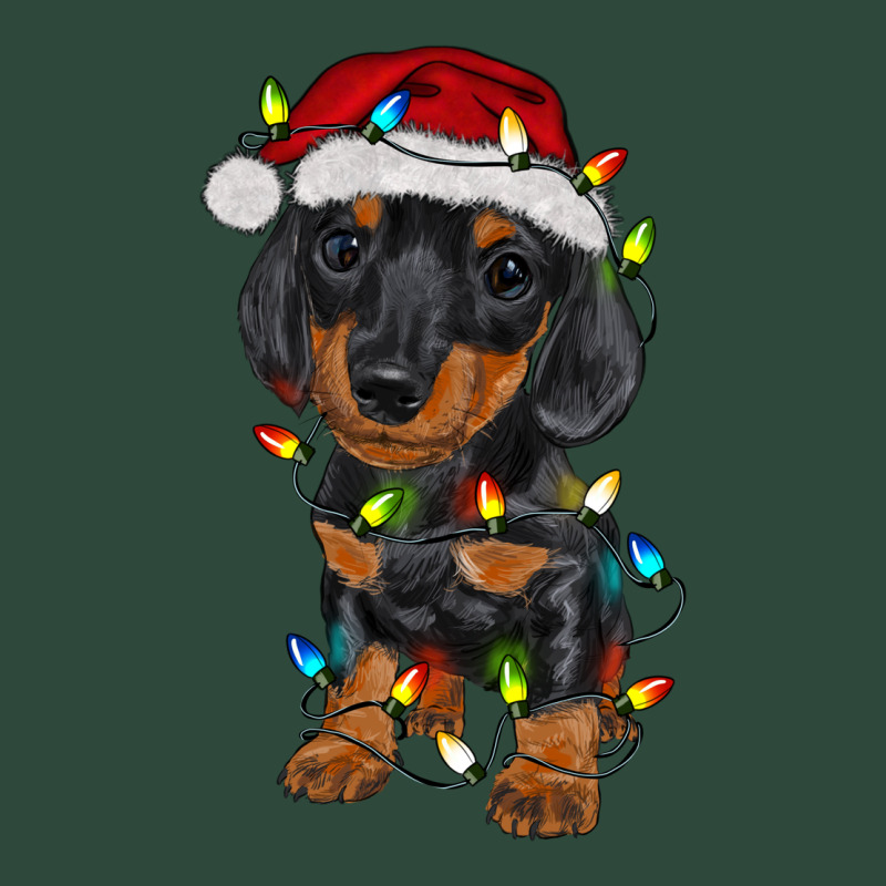 Dachshund Puppy Christmas Lights Zipper Hoodie by RanaPortraitStore | Teevron