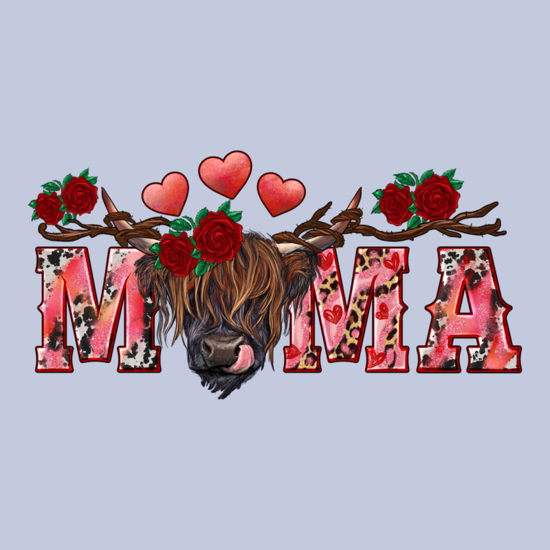 Valentine's Day Mama Black Highland Cow Long Sleeve Tee by RanaPortraitStore | Teevron