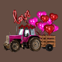 Valentine's Day Pink Tractor With Pin Heart Balloons Long Sleeve Tee | Teevron