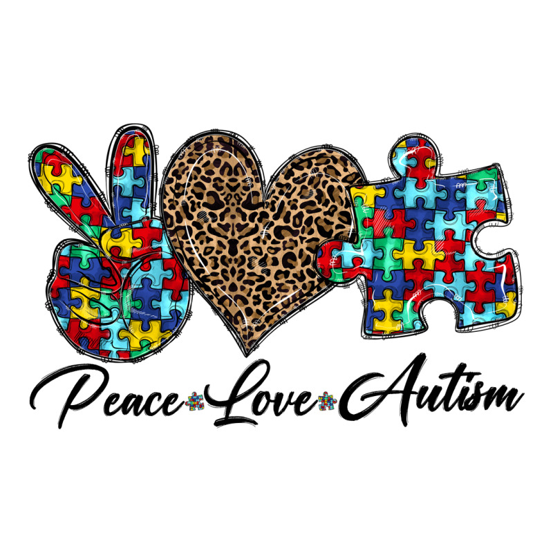 Peace Love Autism1 Heavyweight Hoodie by CowhideDigitalArt | Teevron