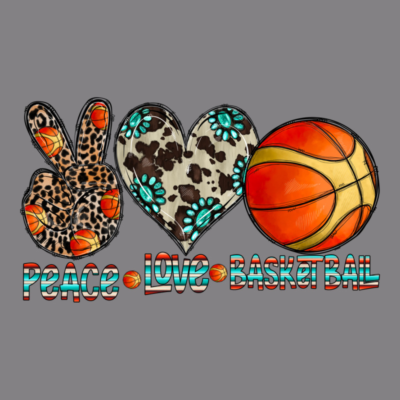 Peace Love Basketball Heavyweight Hoodie by CowhideDigitalArt | Teevron