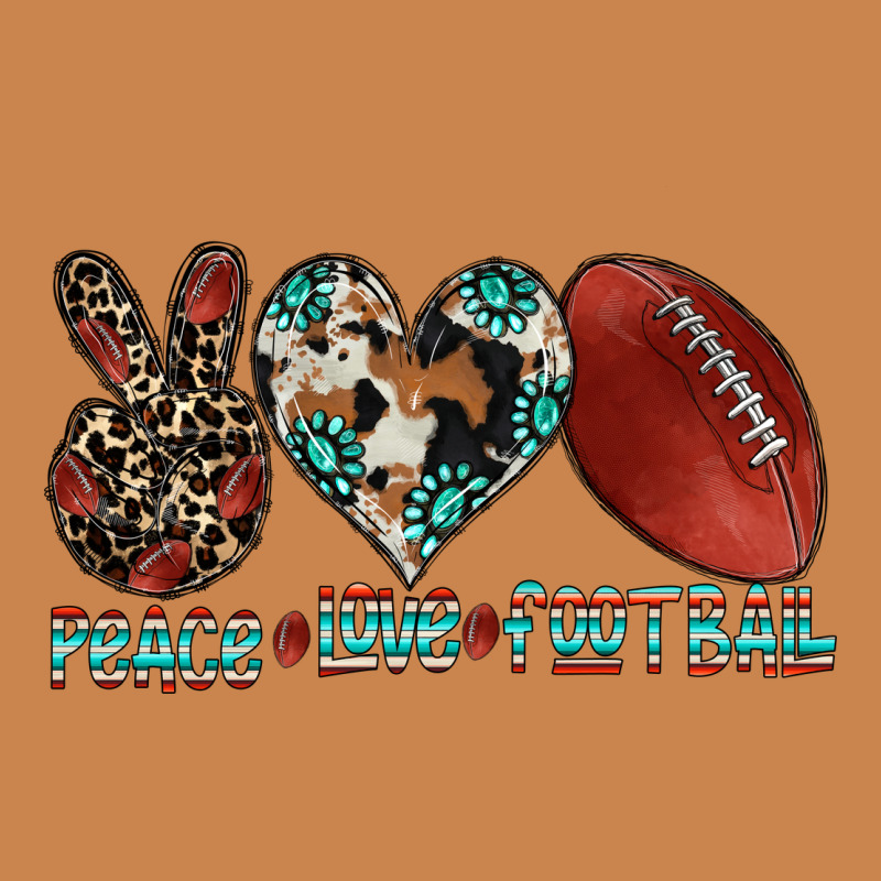 Peace Love Football Heavyweight Hoodie by CowhideDigitalArt | Teevron