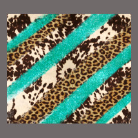Turquoise Glitter Leopard And Cowhide Urban Heavy Tee | Teevron