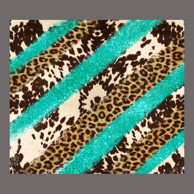 Turquoise Glitter Leopard And Cowhide Urban Heavy Tee by Artiststas | Teevron