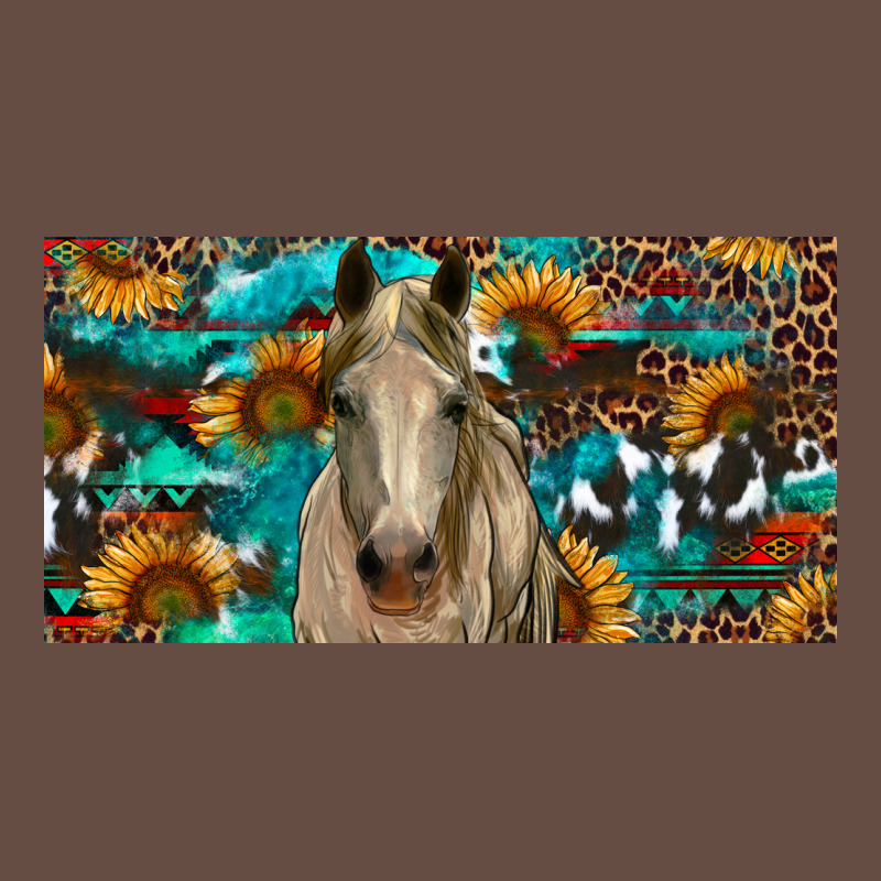 Horse With Sunflowers Aztec And Cowhide Long Sleeve Tee by RanaPortraitStore | Teevron