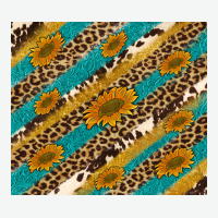 Leopard Cowhide  Leather Sunflowers Urban Heavy Tee | Teevron