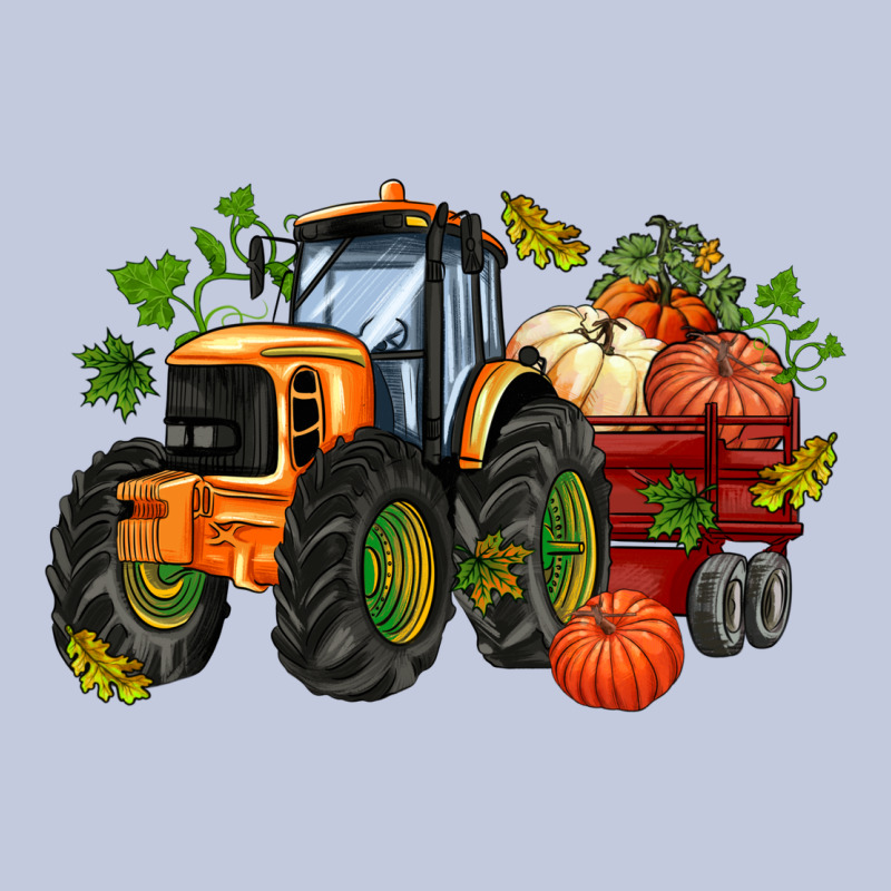Fall Tractor With Pumpkin Long Sleeve Tee by AdoDesignShop | Teevron