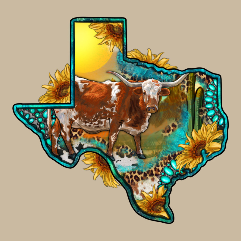 Western Texas Map With Longhorn Bull Long Sleeve Tee by RanaPortraitStore | Teevron