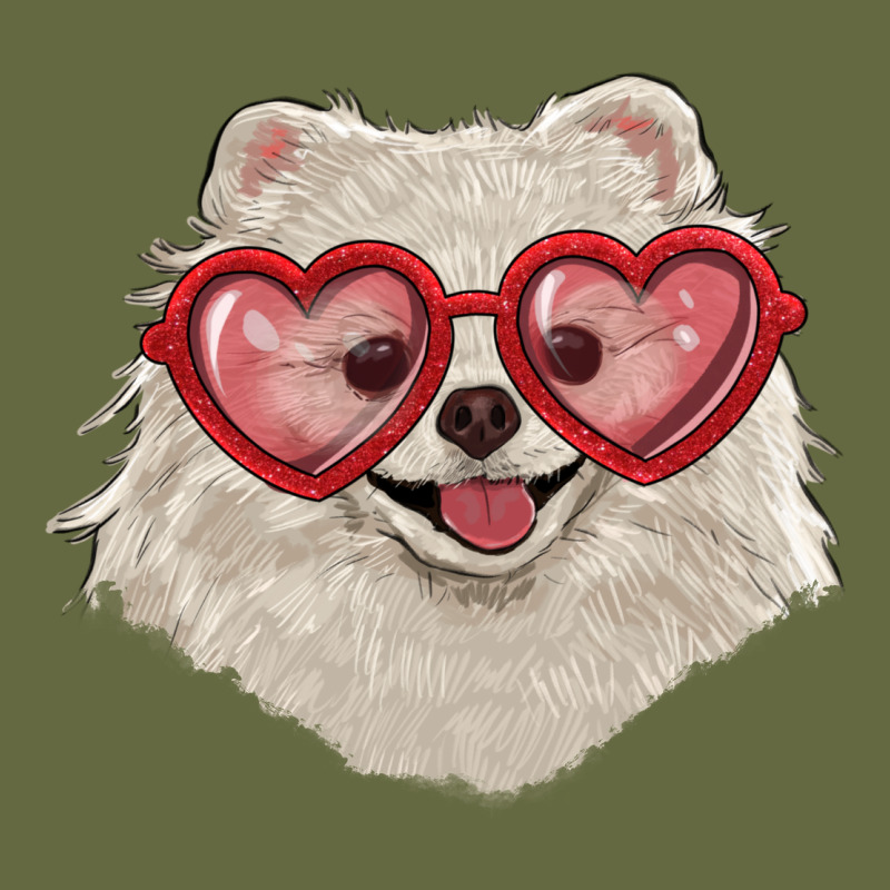 White Pomeranian With Love Glasses Long Sleeve Tee by RanaPortraitStore | Teevron