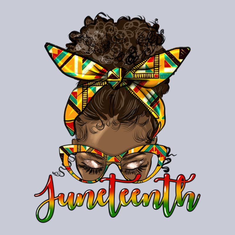 Juneteenth Black Woman Messy Bun Heavyweight Hoodie by HRA Design Shop | Teevron