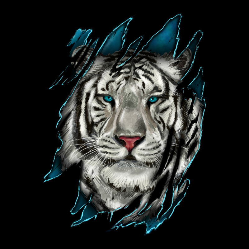 White Tiger Scratch Mark Long Sleeve Tee by RanaPortraitStore | Teevron