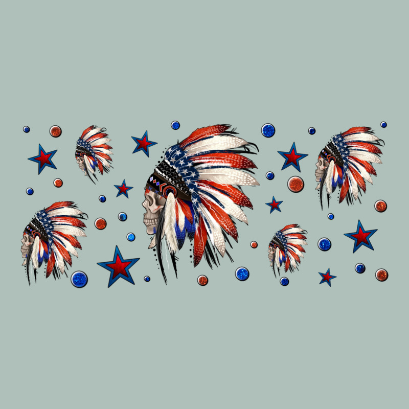 Patriotic Native American Headdress 16oz Libbey Cup Heavyweight Hoodie by HRA Design Shop | Teevron