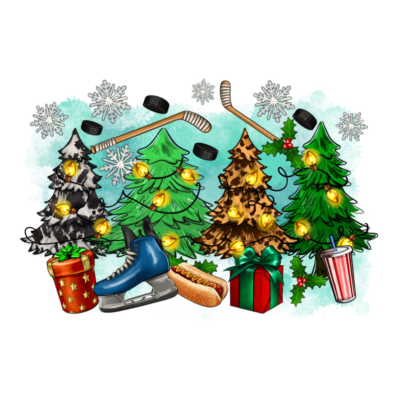 Christmas Trees With Hockey Long Sleeve Tee by Zillion Design Studio | Teevron