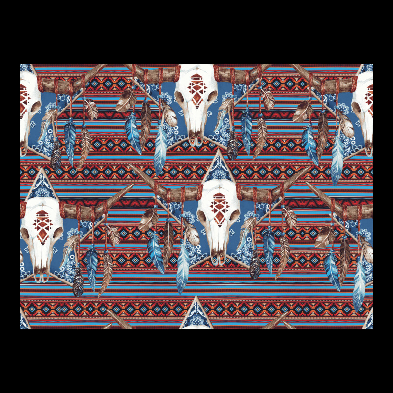 Bull Skull Pattern Heavy Core Tee by CowhideDigitalArt | Teevron
