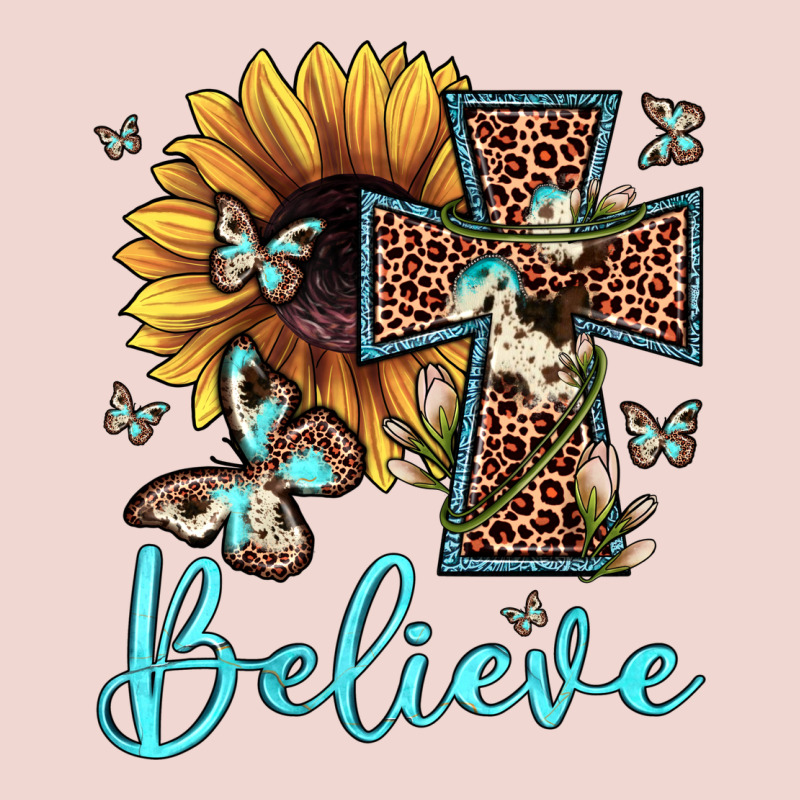 Believe Leopard Cross Sunflower Butterfly Premium Sweatshirt by JahusDesignShop | Teevron