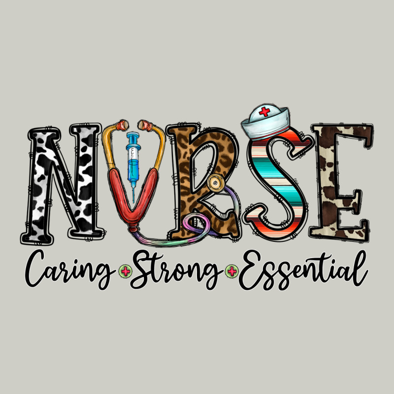 Nurse Caring Strong Essential Heavyweight Hoodie by CowhideDigitalArt | Teevron