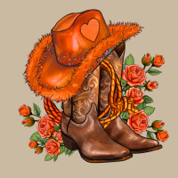 Orange  Cowgirl  And Roses Long Sleeve Tee | Teevron