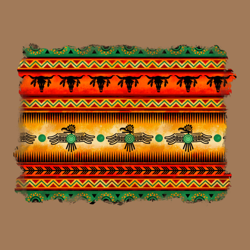 Bullskull Thunderbird Aztec Pattern Warm Colors Classic Tee by BarkalooDesign | Teevron