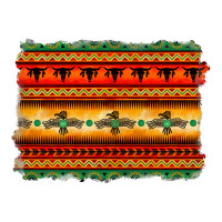 bullskull thunderbird aztec pattern warm colors | Teevron