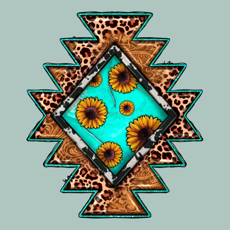 Aztec Leopard Turquoise Sunflower Premium Sweatshirt by JahusDesignShop | Teevron