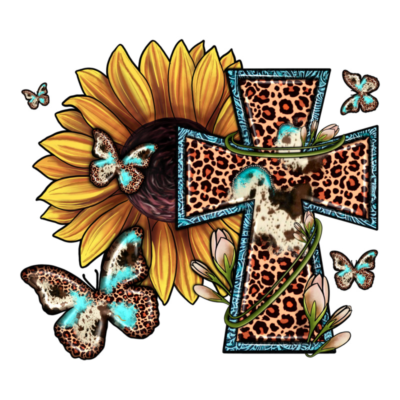 Leopard Cross Sunflower Butterfly Premium Sweatshirt by JahusDesignShop | Teevron