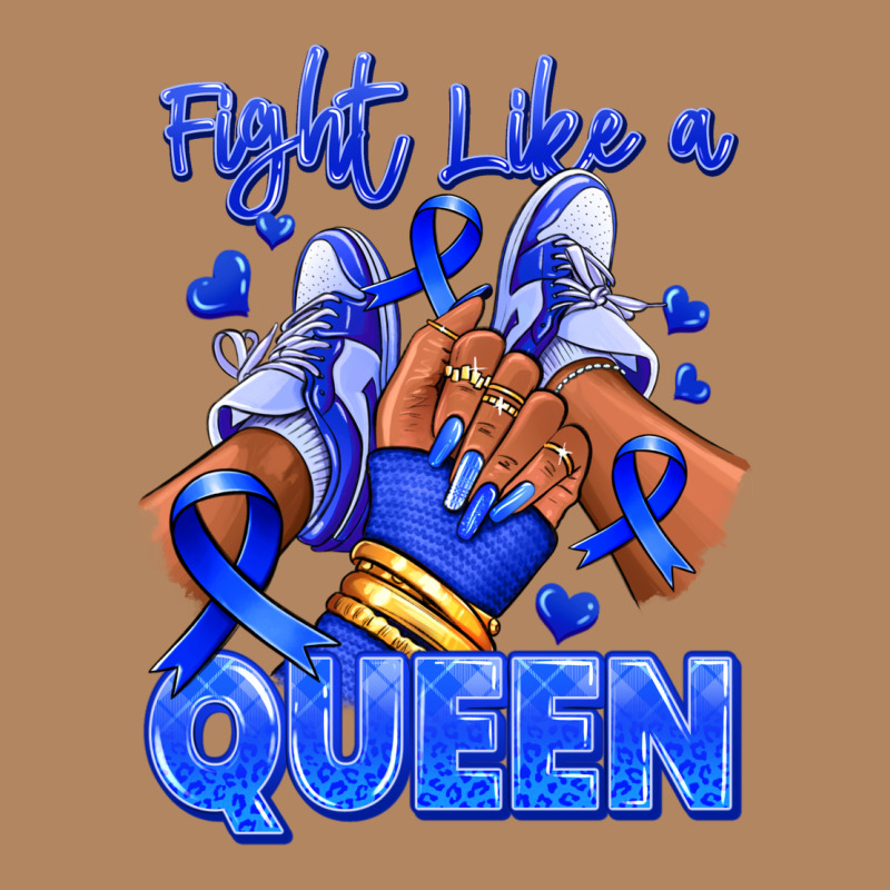 Fight Like A Queen Navy Blue Colon Cancer Afro Gir Long Sleeve Tee by RanaPortraitStore | Teevron