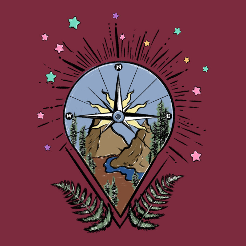 Compass With Mountain Premium Hoodie by MaliasSmallBusiness | Teevron