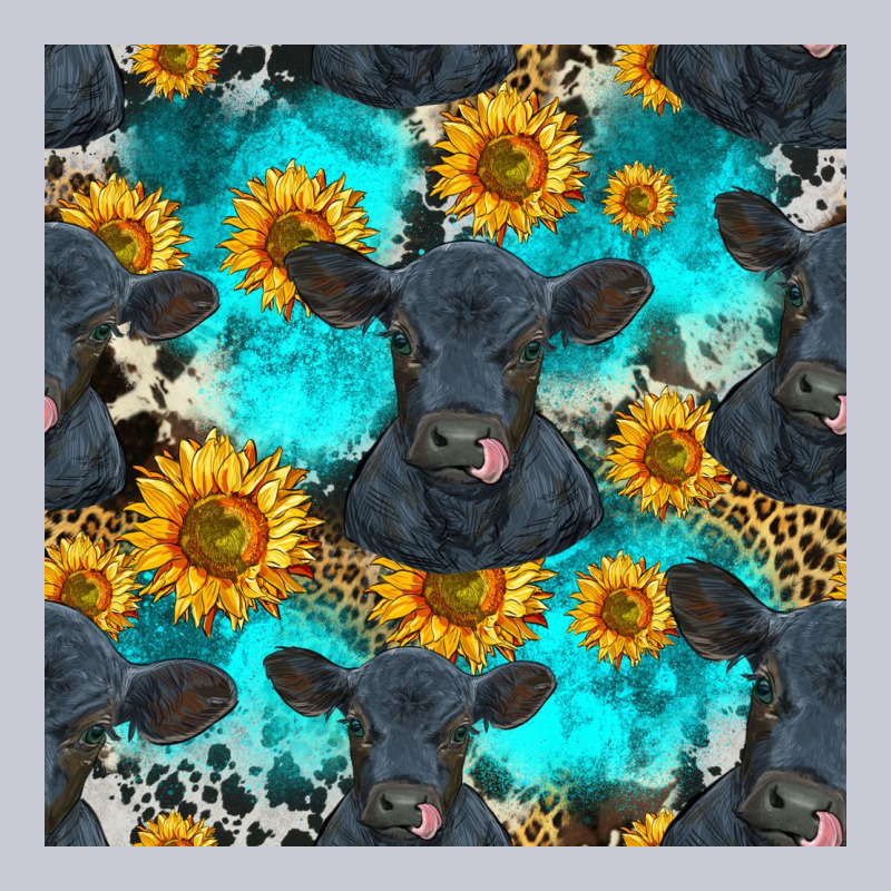 Black Angus And Sunflowers Seamless Pattern Heavyweight Hoodie by HRA Design Shop | Teevron