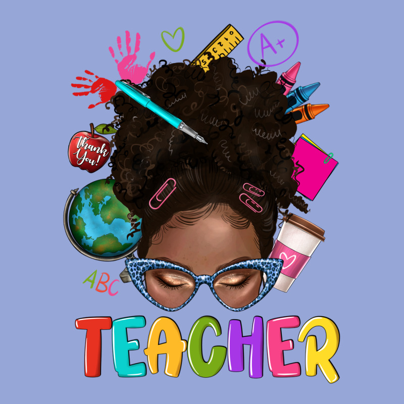 Teacher Afro Messy Bun Classic Tee by texasbilliewilder | Teevron