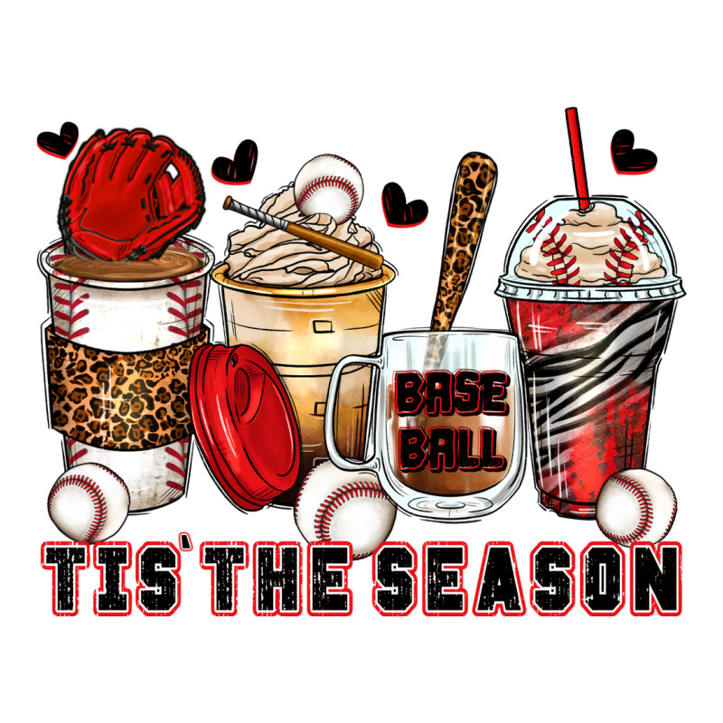 Tis' The Season Baseball Coffee Cups Zipper Hoodie by Zillion Design Studio | Teevron