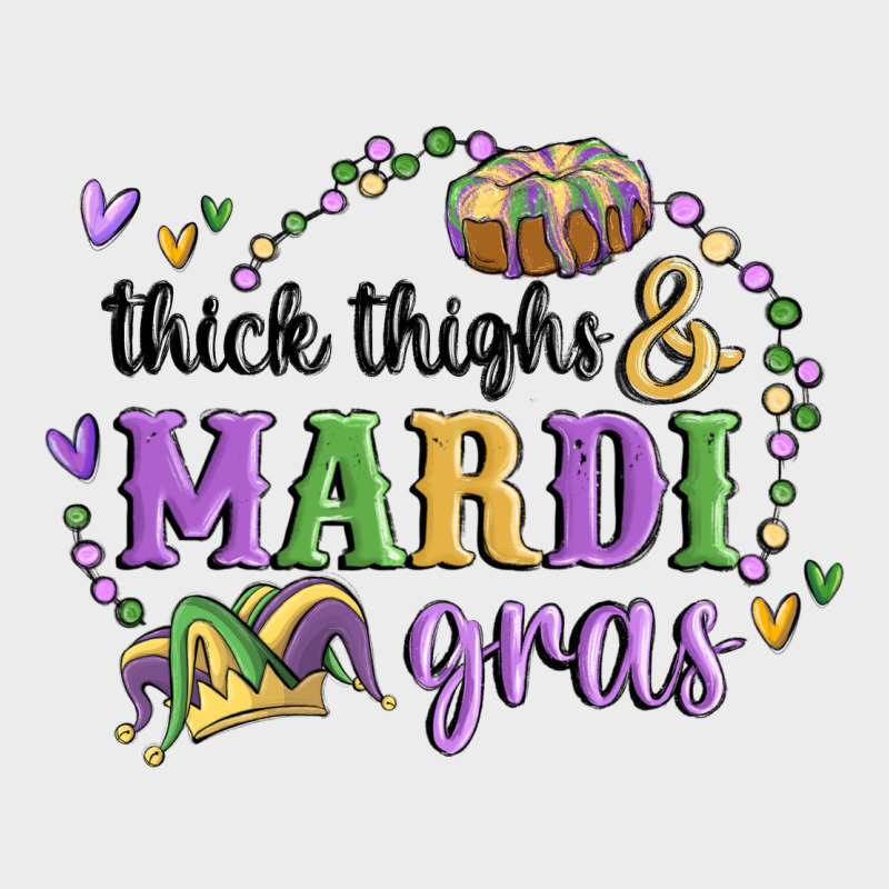 Thick Thighs Mardi Gras Urban Hoodie by MaliasSmallBusiness | Teevron