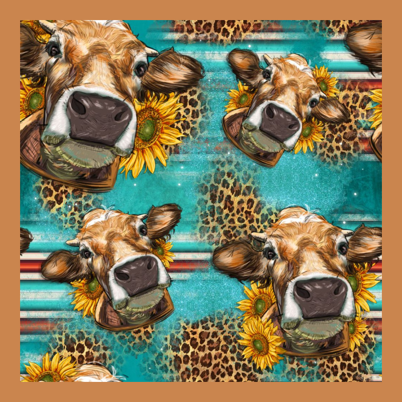 Western Sunflowers Cow Seamless Pattern Heavyweight Hoodie by HRA Design Shop | Teevron