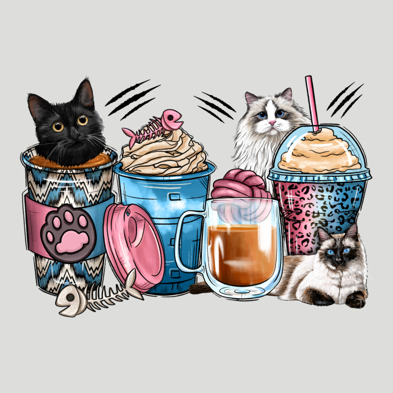 Cat Coffee Cups Zipper Hoodie by Zillion Design Studio | Teevron