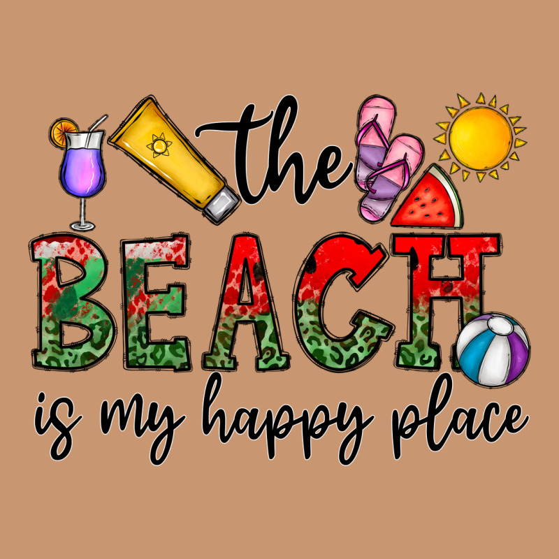 The Beach Is My Happy Place Heavyweight Hoodie by CowhideDigitalArt | Teevron
