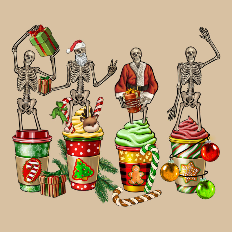 Christmas Skeleton Coffee Cups Heavyweight Hoodie by FaDigitalArtStudio | Teevron