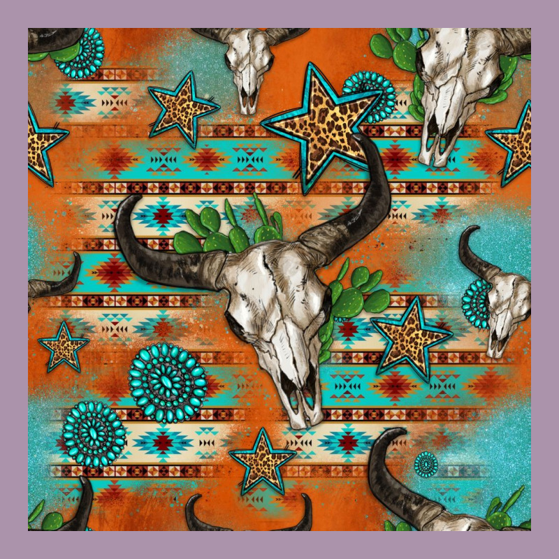Western Bull Skull Seamless Pattern Heavyweight Hoodie by HRA Design Shop | Teevron